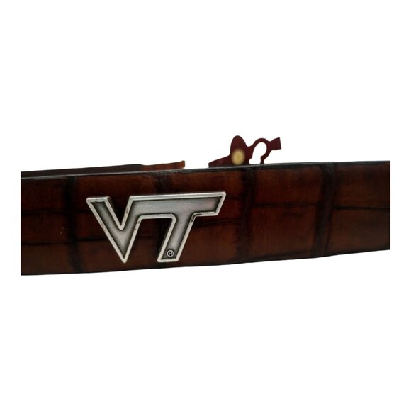 Davis Brothers Virginia Tech Men's Size 46 Genuine Leather Belt Brown Conchos - Picture 6 of 11